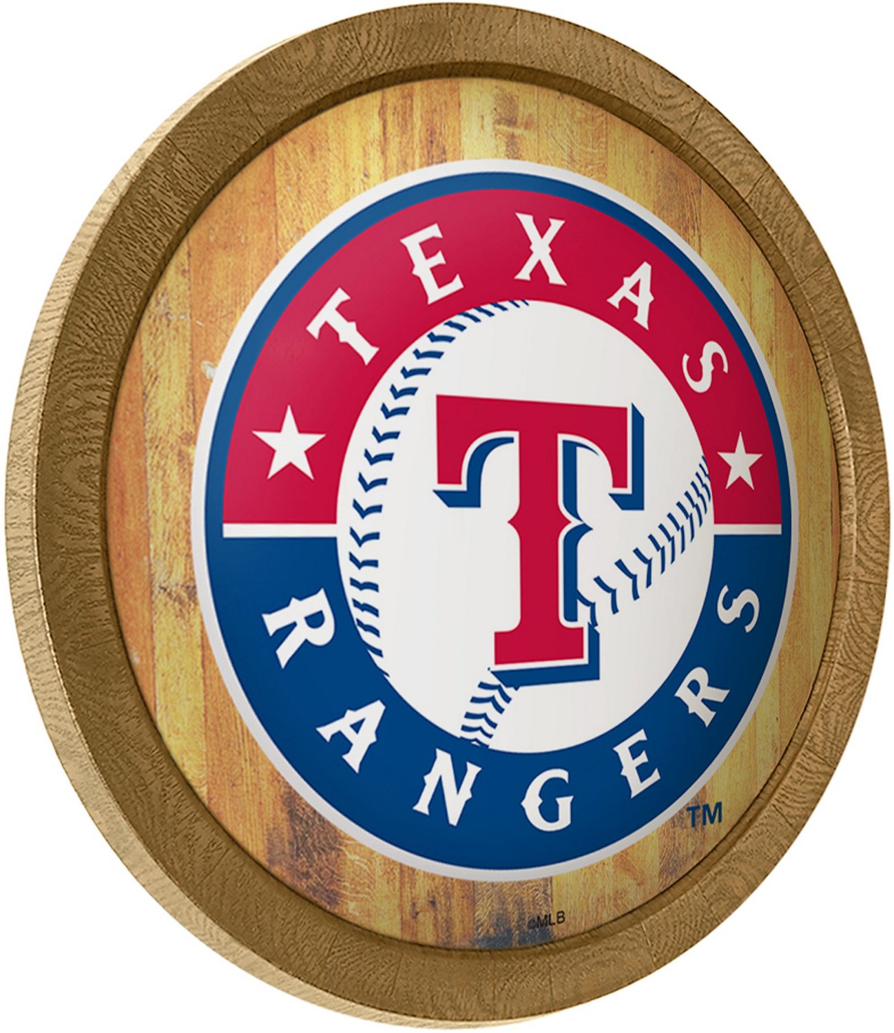 The Fan-Brand Texas Rangers Faux Barrel Top Sign                                                                                 - view number 2