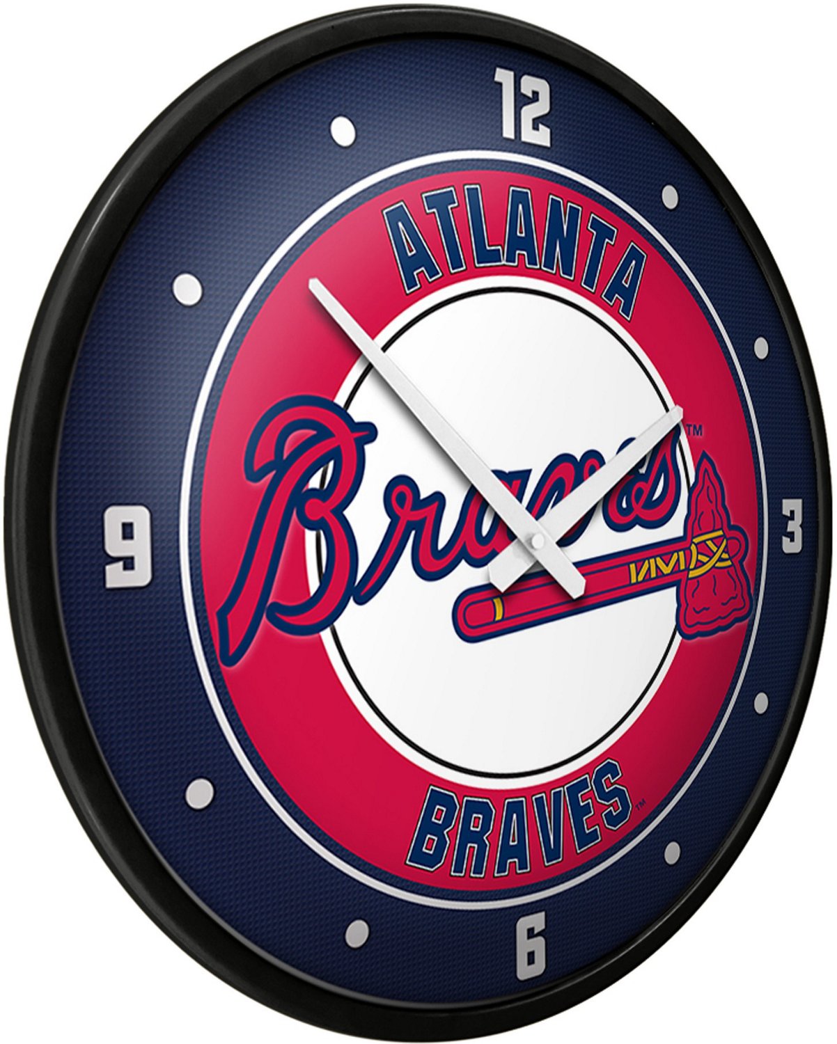 The FanBrand Atlanta Braves Modern Disc Wall Clock Academy