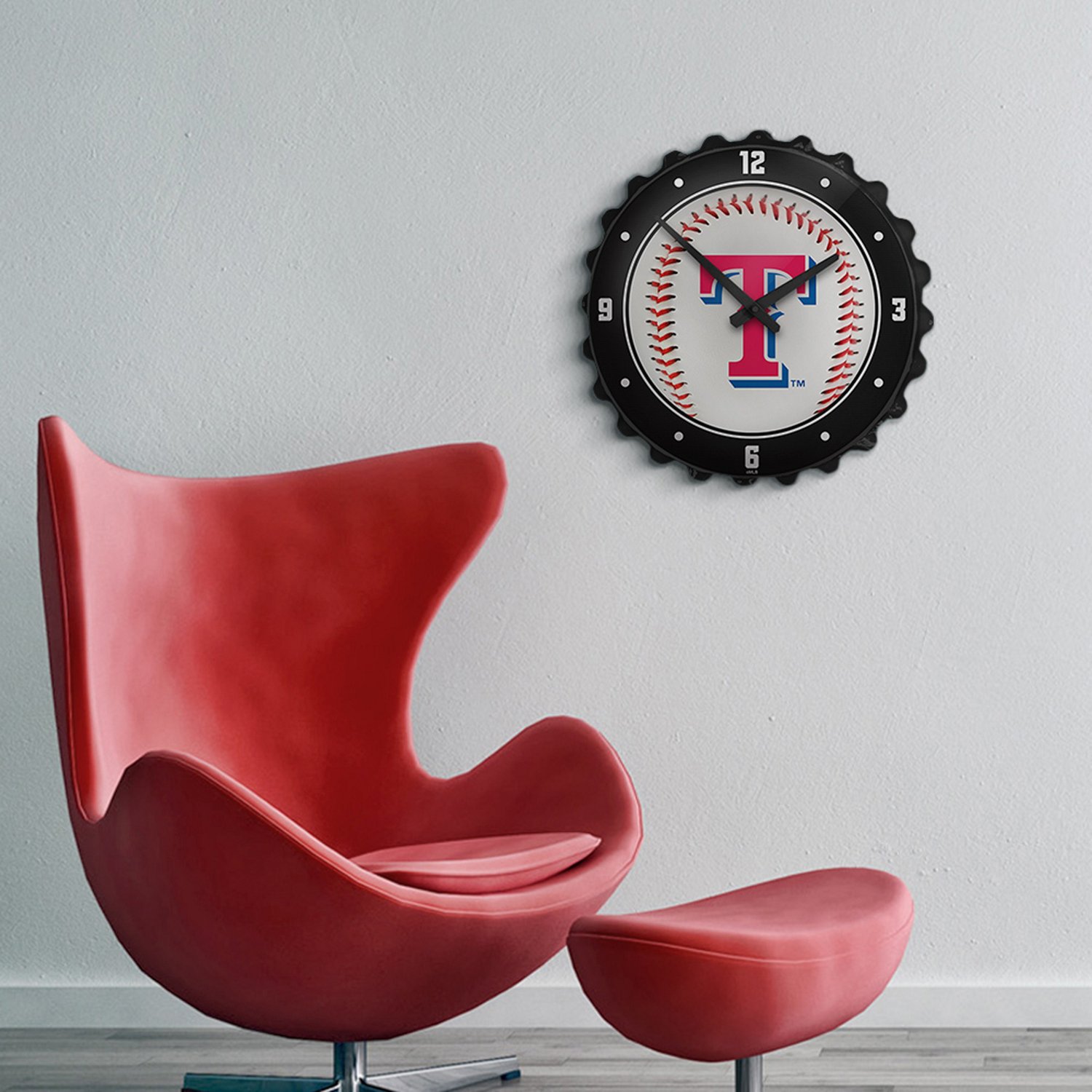 The Fan-Brand Texas Rangers Baseball Bottle Cap Wall Clock - view number 5