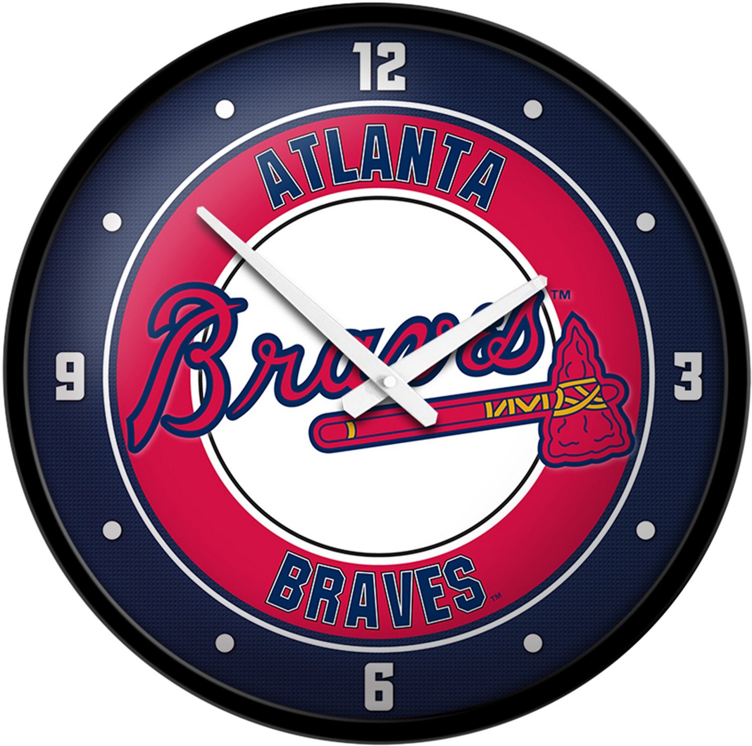 The FanBrand Atlanta Braves Modern Disc Wall Clock Academy
