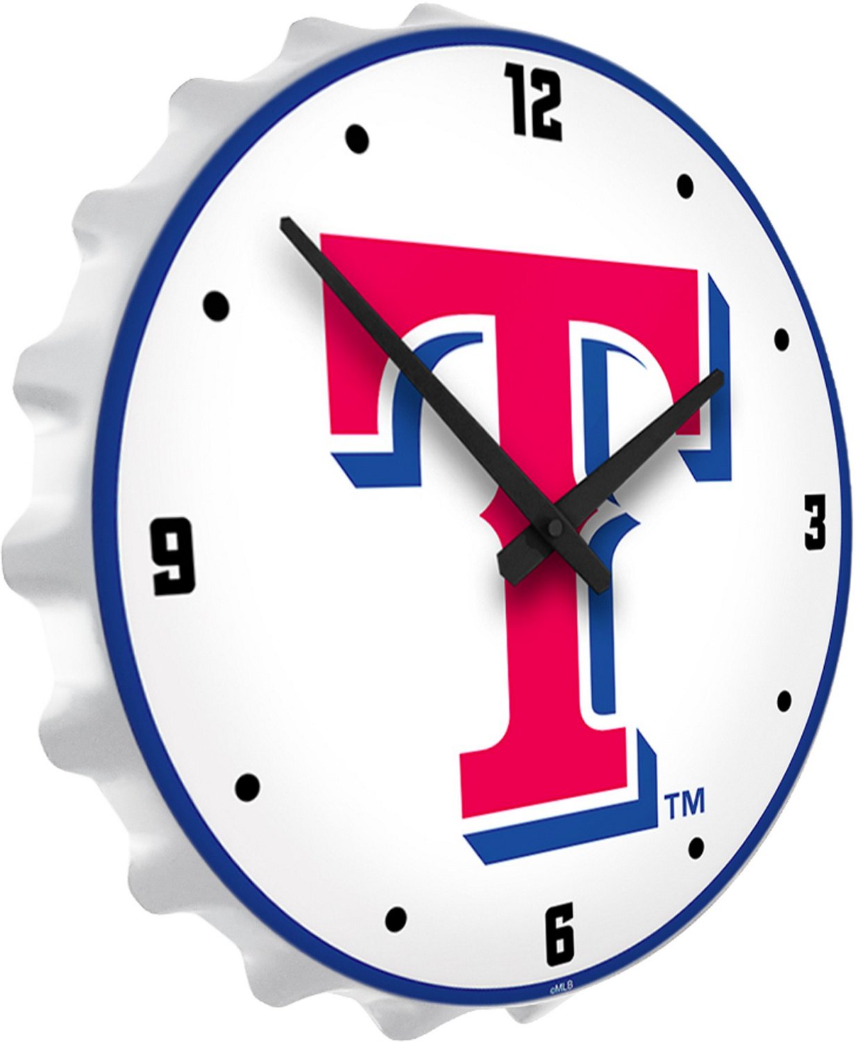 The Fan-Brand Texas Rangers Logo Bottle Cap Lighted Wall Clock - view number 2