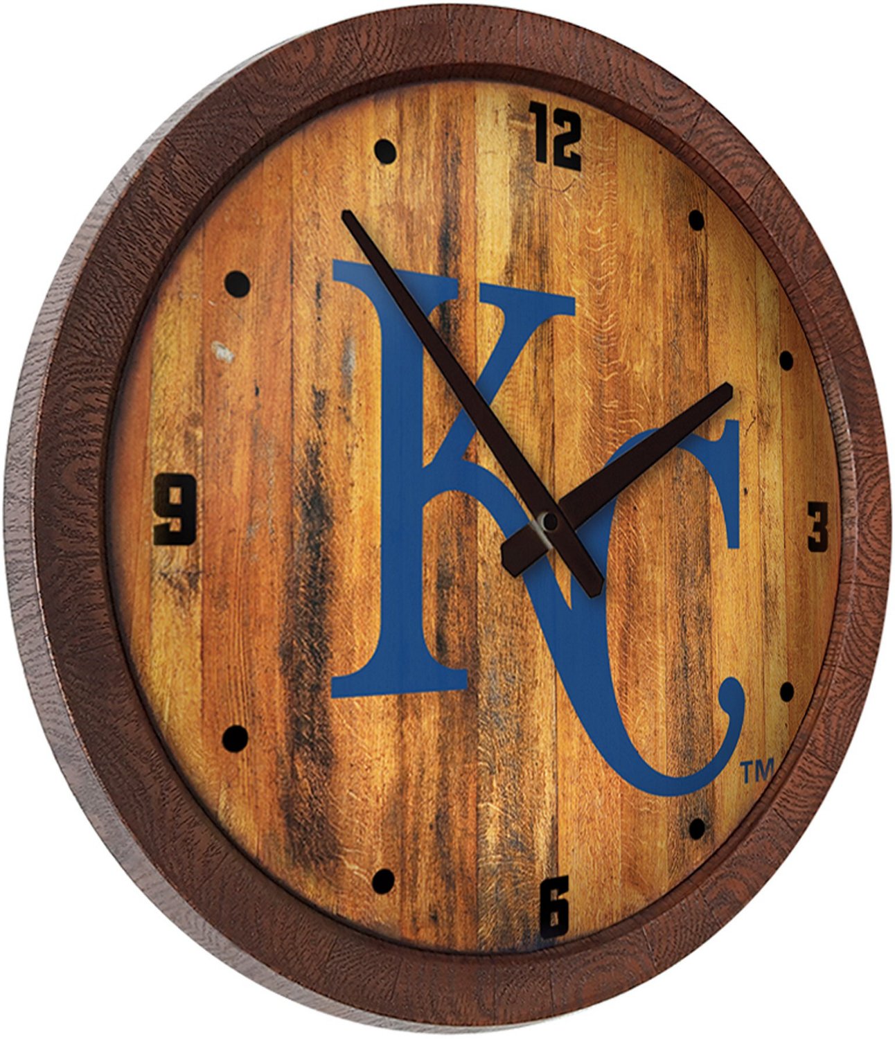 The Fan-Brand Kansas City Royals Faux Barrel Top Wall Clock                                                                      - view number 2