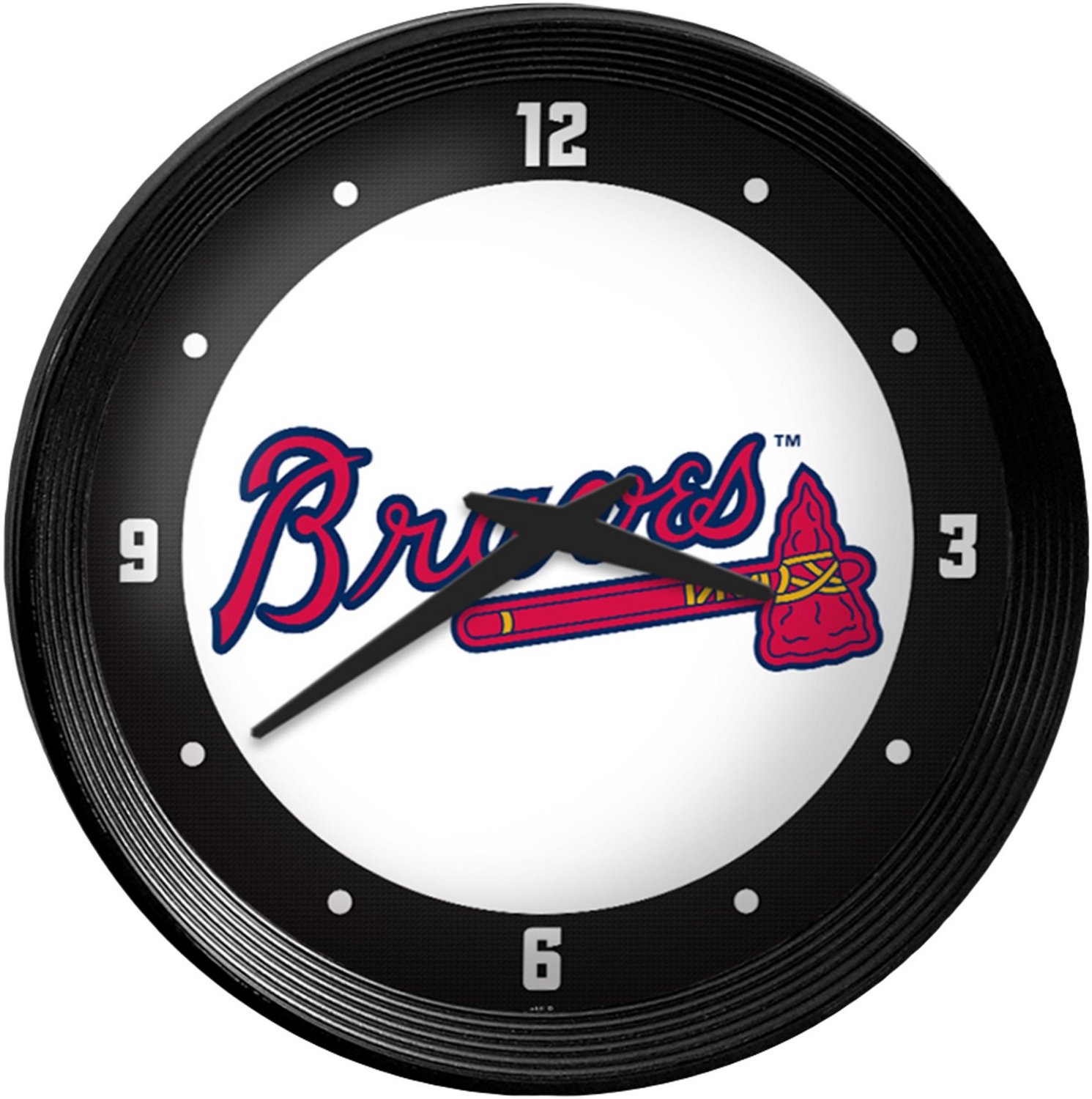 The Fan-Brand Atlanta Braves Ribbed Frame Wall Clock - view number 1