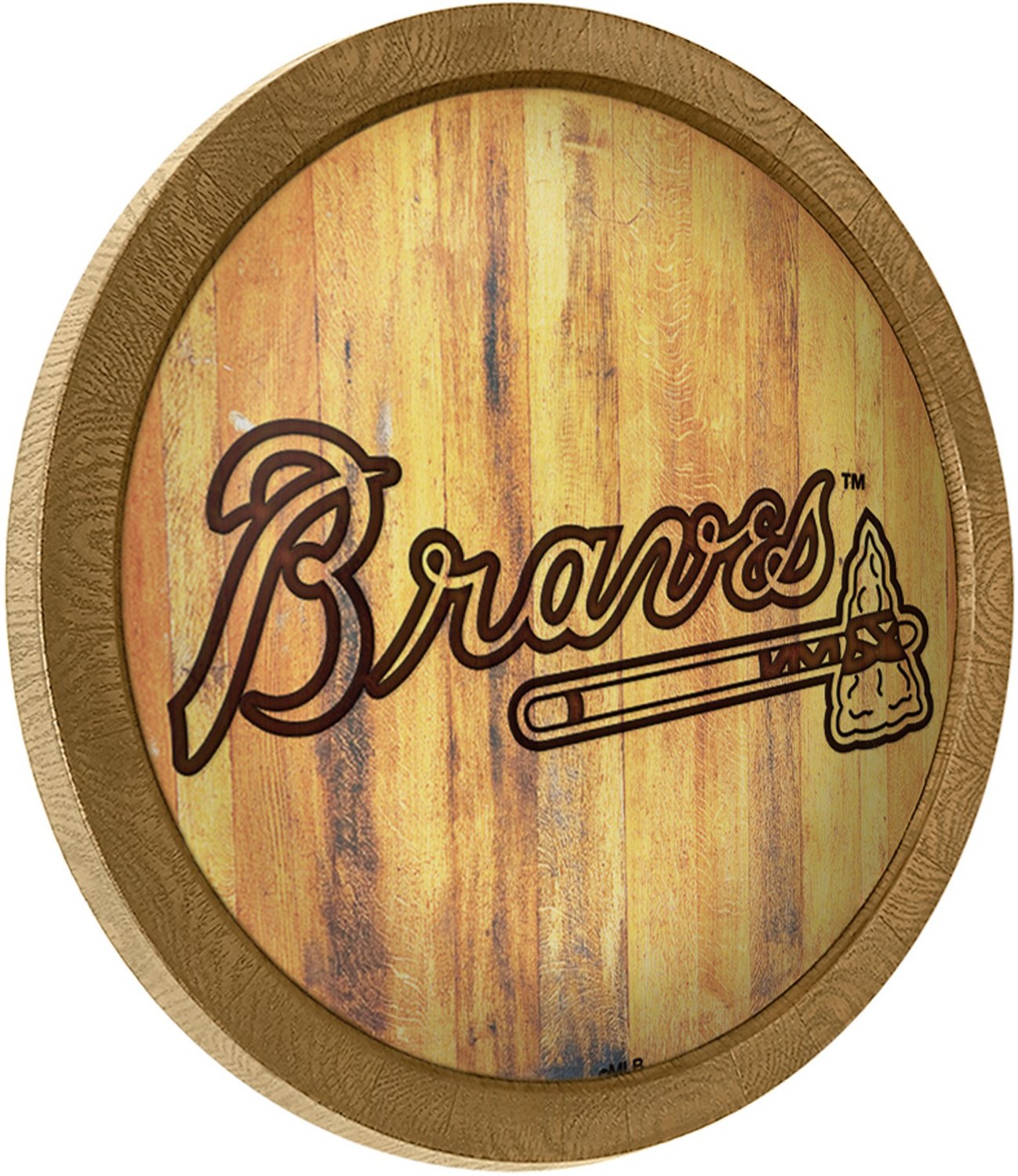 The Fan-Brand Atlanta Braves Branded Faux Barrel Top Sign                                                                        - view number 2