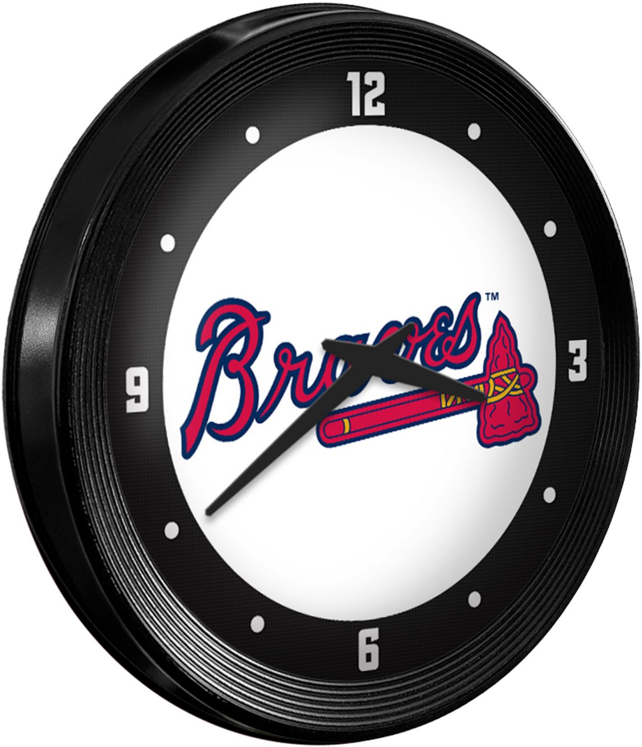 The Fan-Brand Atlanta Braves Ribbed Frame Wall Clock - view number 2
