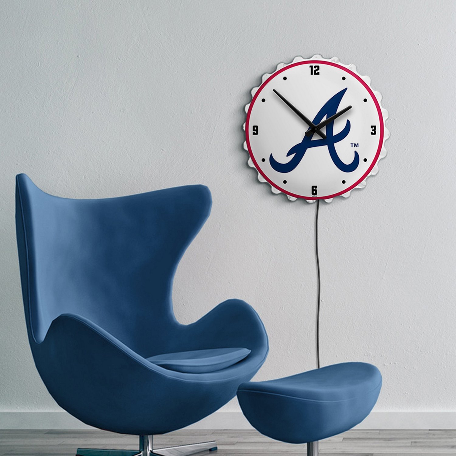 The Fan-Brand Atlanta Braves Bottle Cap Lighted Wall Clock - view number 4