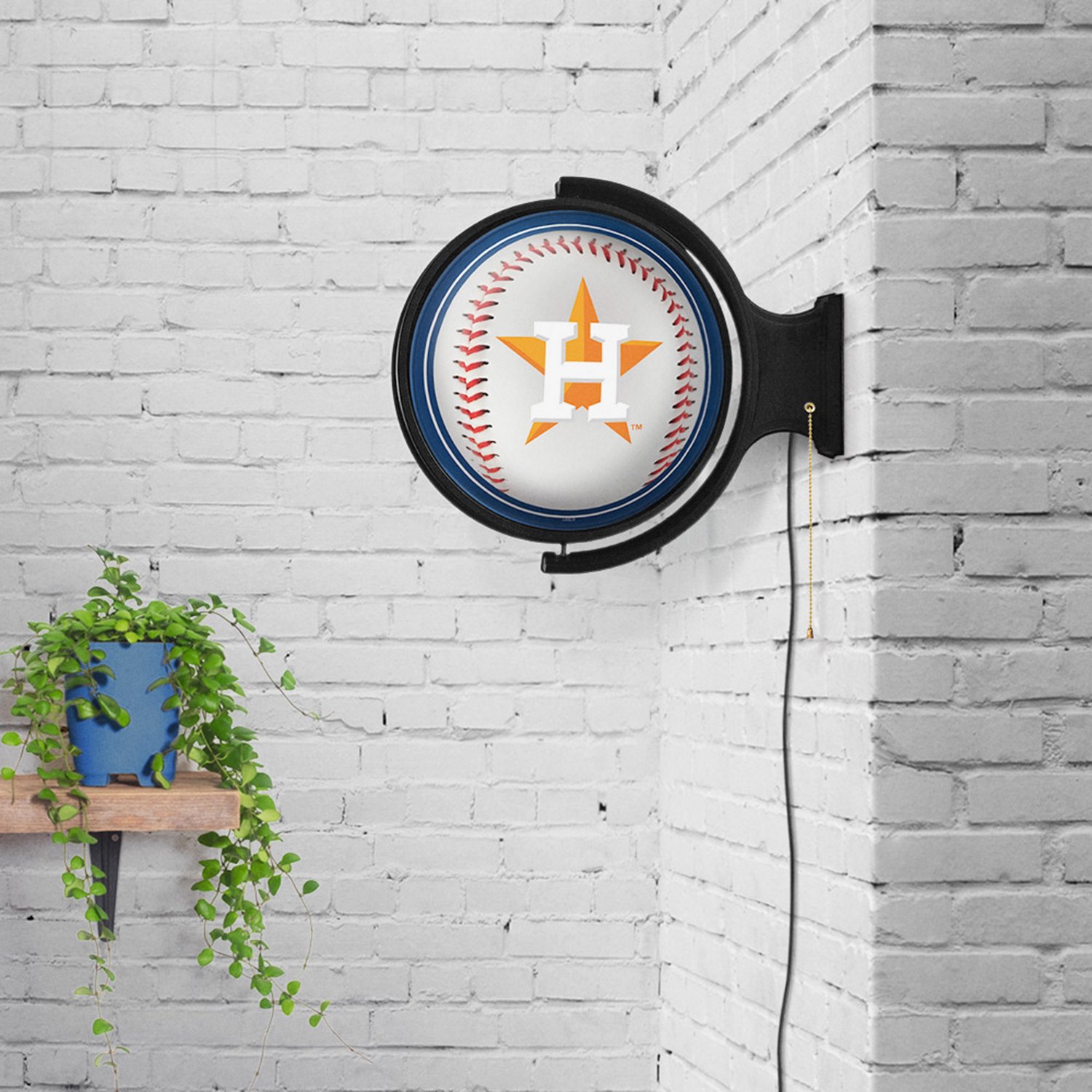 The Fan-Brand Houston Astros Baseball Original Rotating Lighted Wall Sign                                                        - view number 4