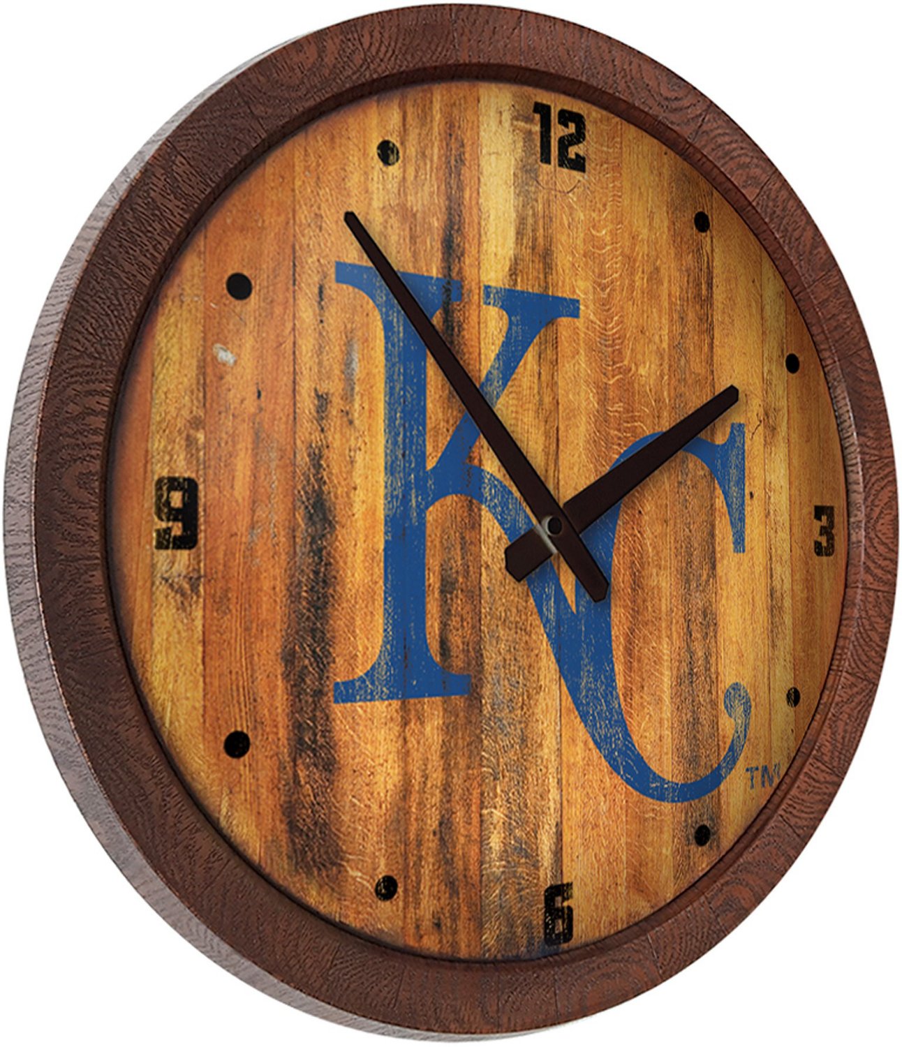The Fan-Brand Kansas City Royals Faux Barrel Top Wall Clock - view number 2