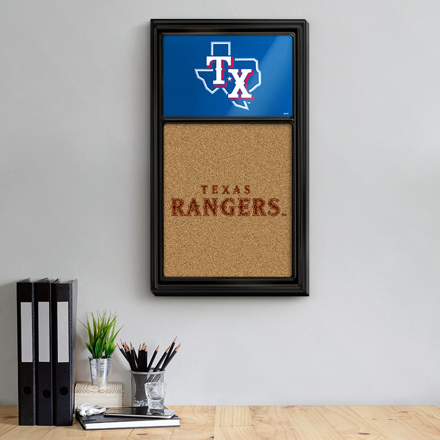 The Fan-Brand Texas Rangers Dual Logo Cork Note Board - view number 5