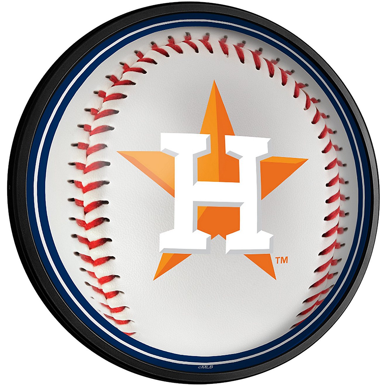 The Fan-Brand Houston Astros Baseball Round Slimline Lighted Wall Sign                                                           - view number 1