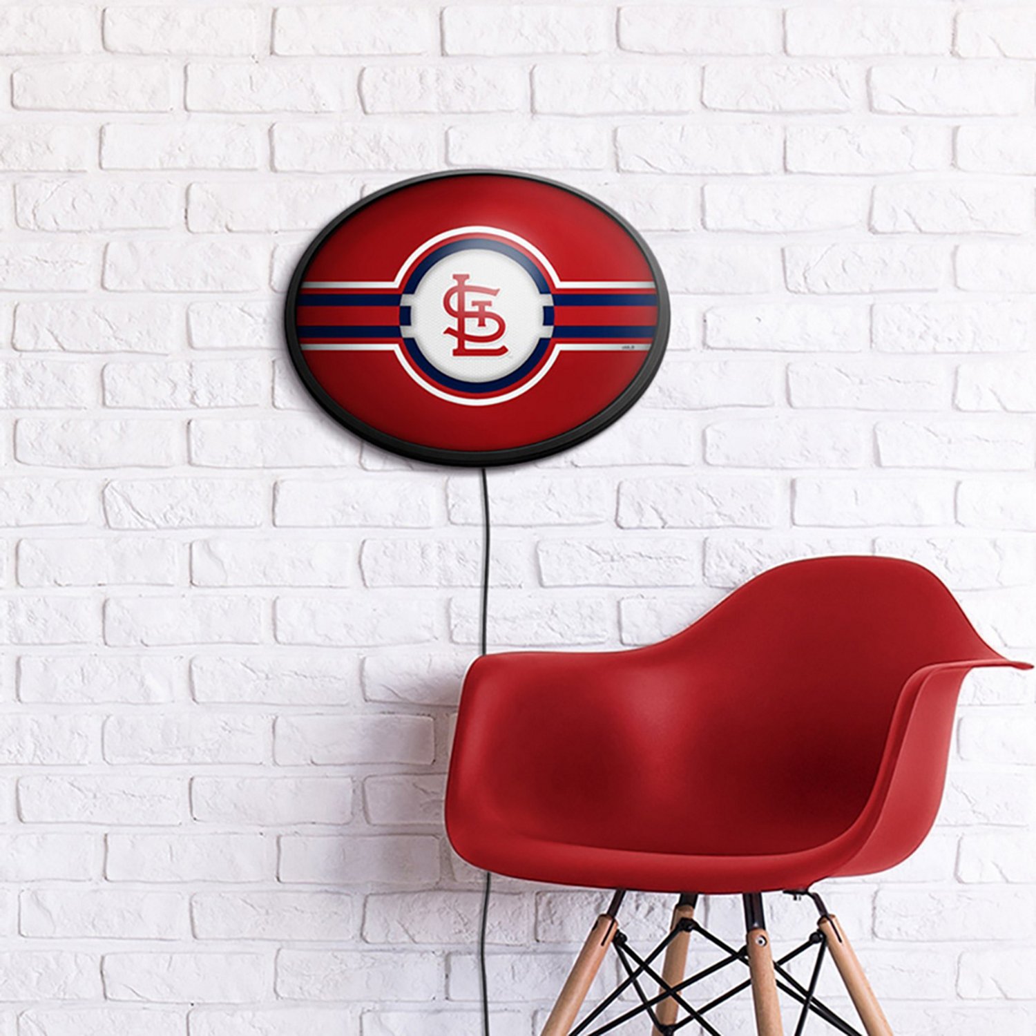 The Fan-Brand St. Louis Cardinals Logo Oval Slimline Lighted Wall Sign                                                           - view number 5