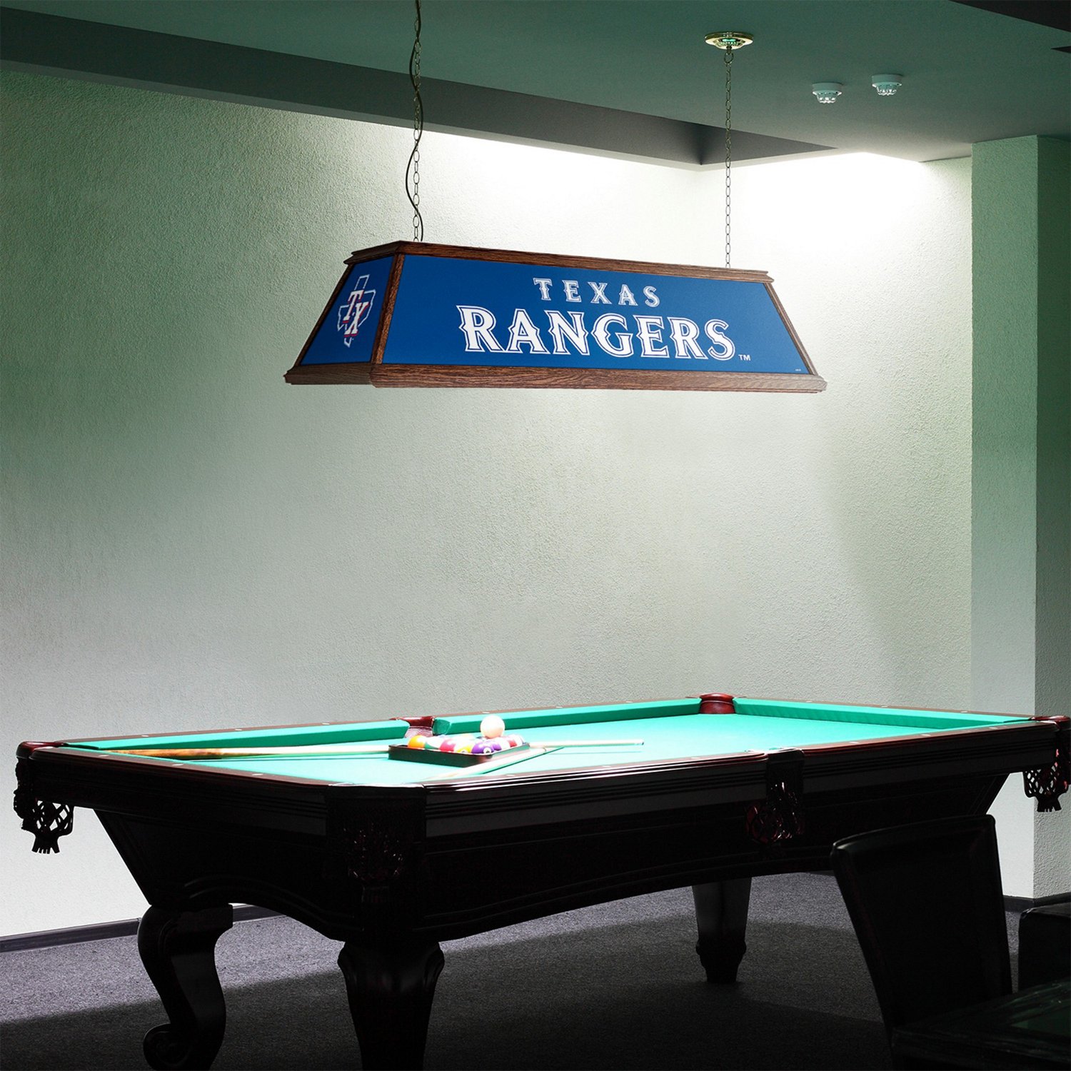 The Fan-Brand Texas Rangers Premium Wood Pool Table Light - view number 5