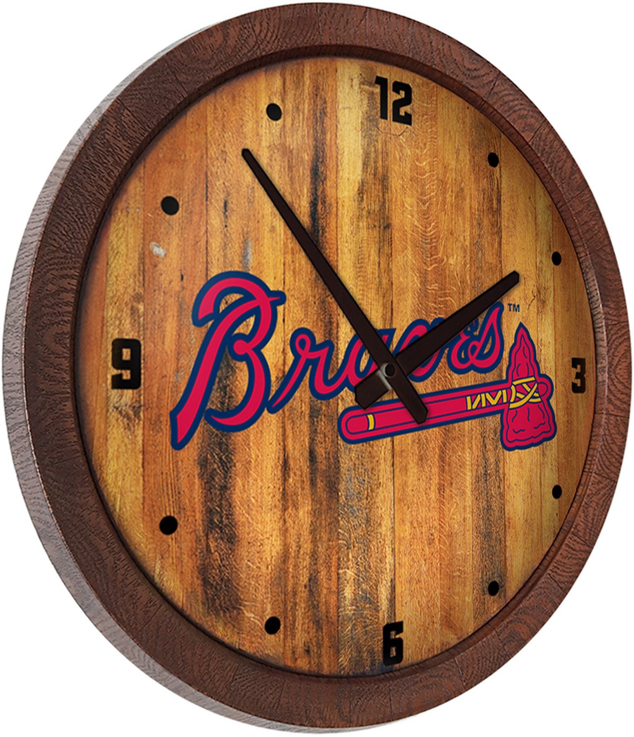 The Fan-Brand Atlanta Braves Faux Barrel Top Wall Clock - view number 2