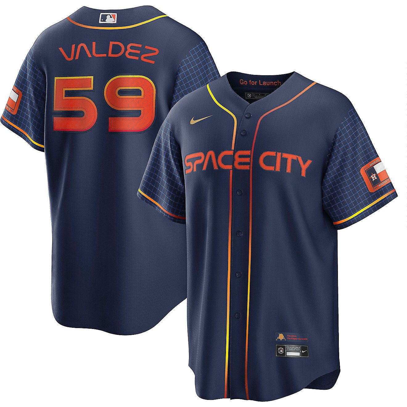 Nike Men's Houston Astros Valdez City Connect Replica Jersey                                                                     - view number 3