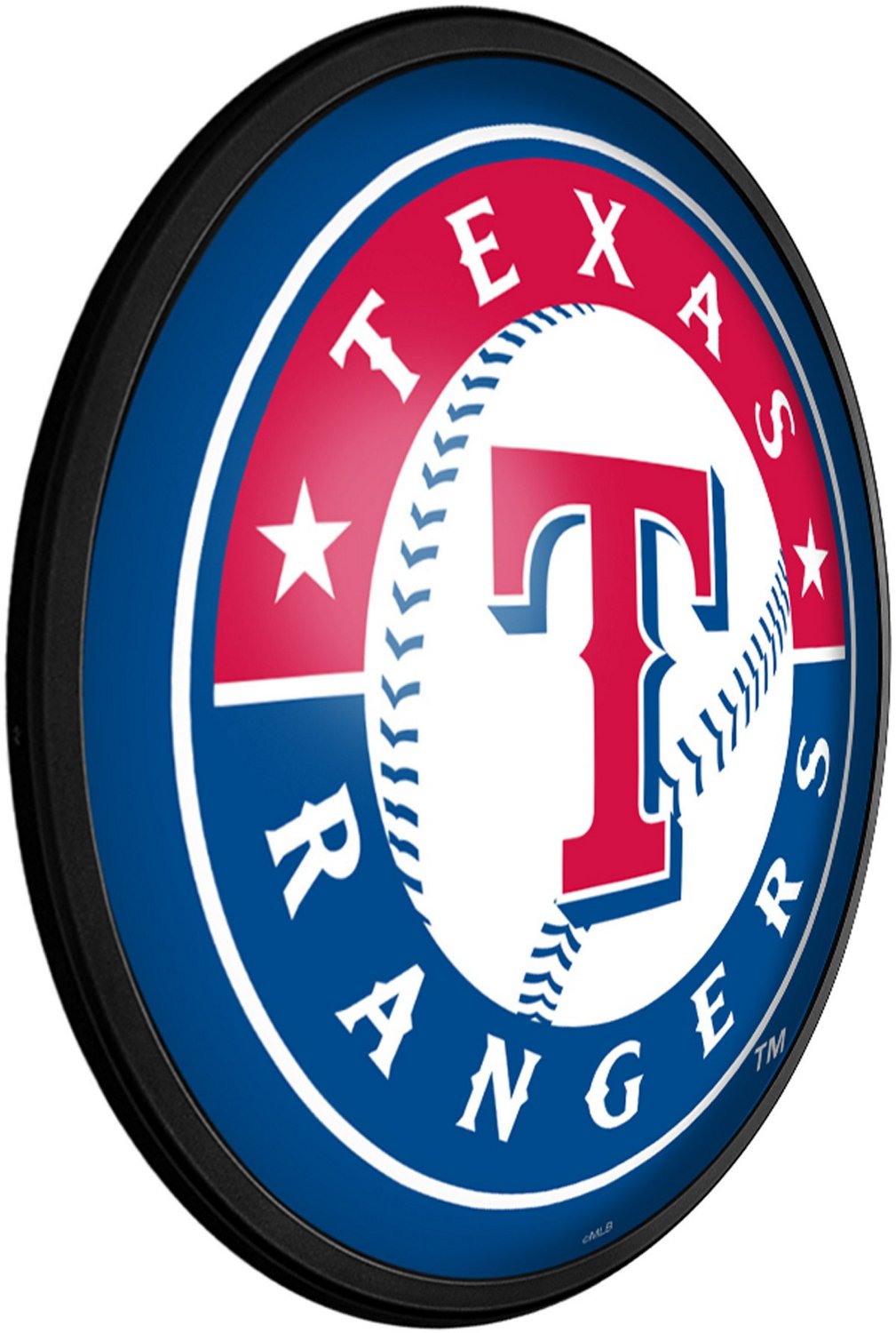 The Fan-Brand Texas Rangers Round Slimline Lighted Wall Sign - view number 2