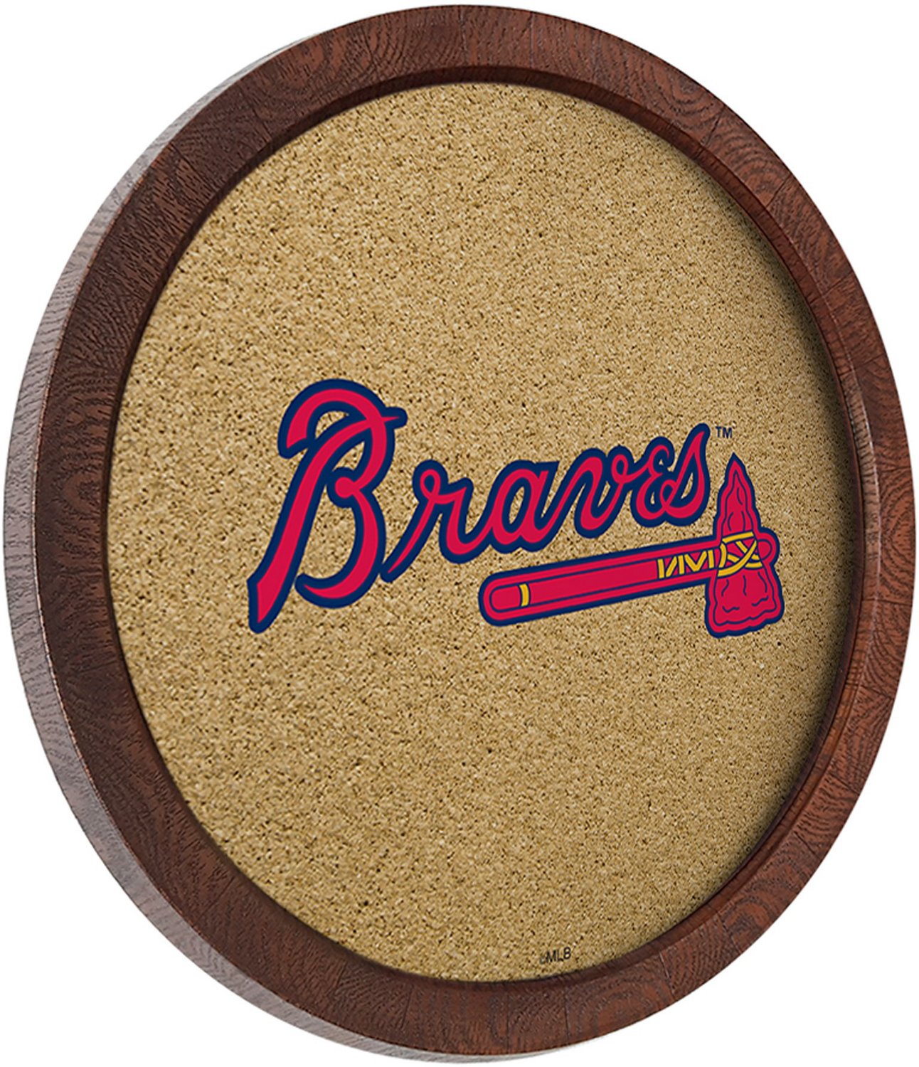 The Fan-Brand Atlanta Braves Faux Barrel Framed Cork Board - view number 2