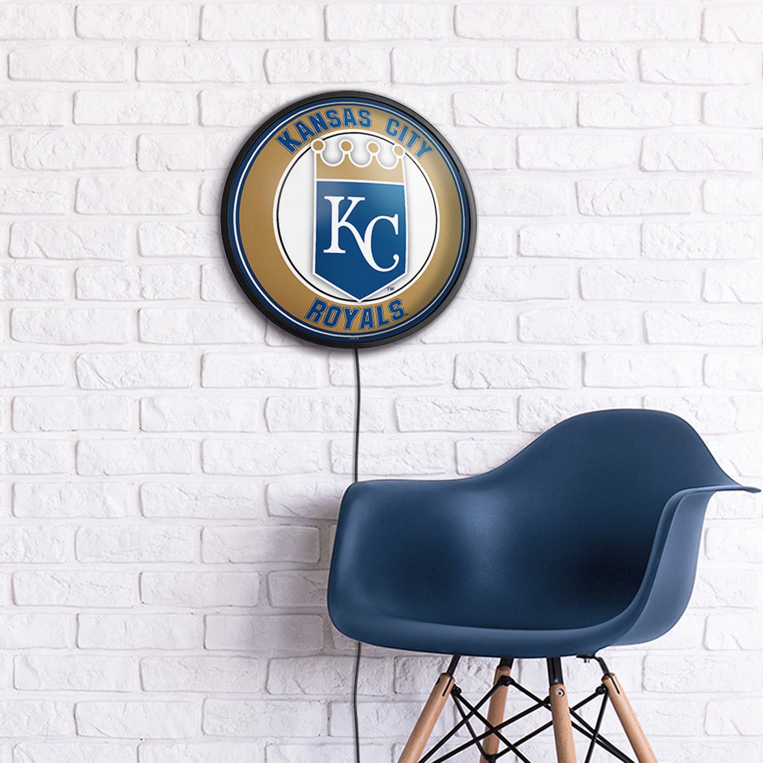 The Fan-Brand Kansas City Royals Round Slimline Lighted Wall Sign                                                                - view number 5