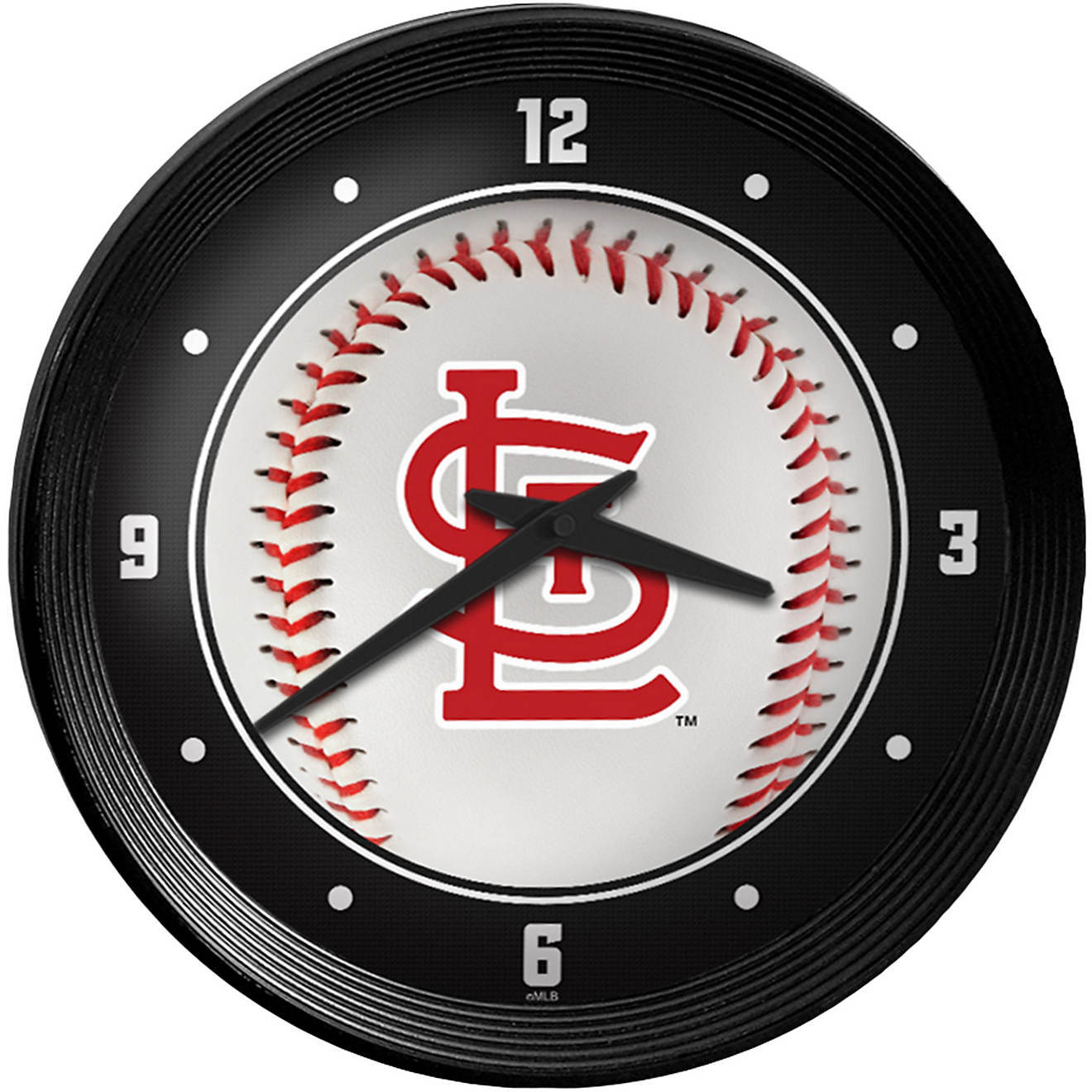 The Fan-Brand St. Louis Cardinals Baseball Ribbed Frame Wall Clock                                                               - view number 1