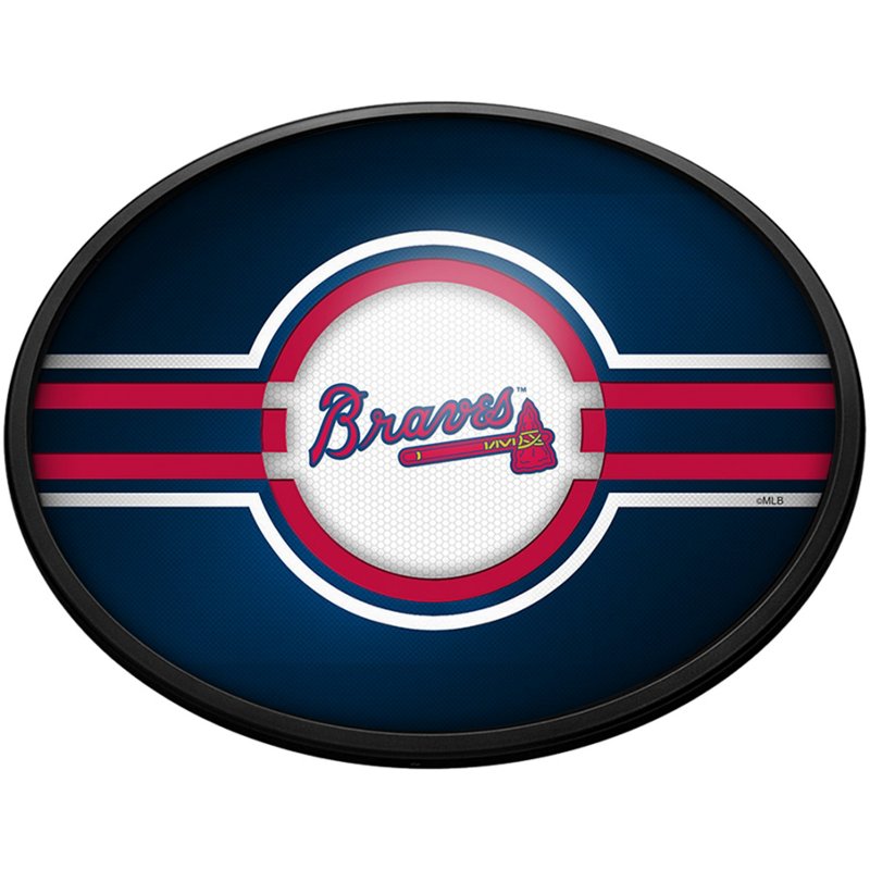 The FanBrand Atlanta Braves Oval Slimline Lighted Wall Sign