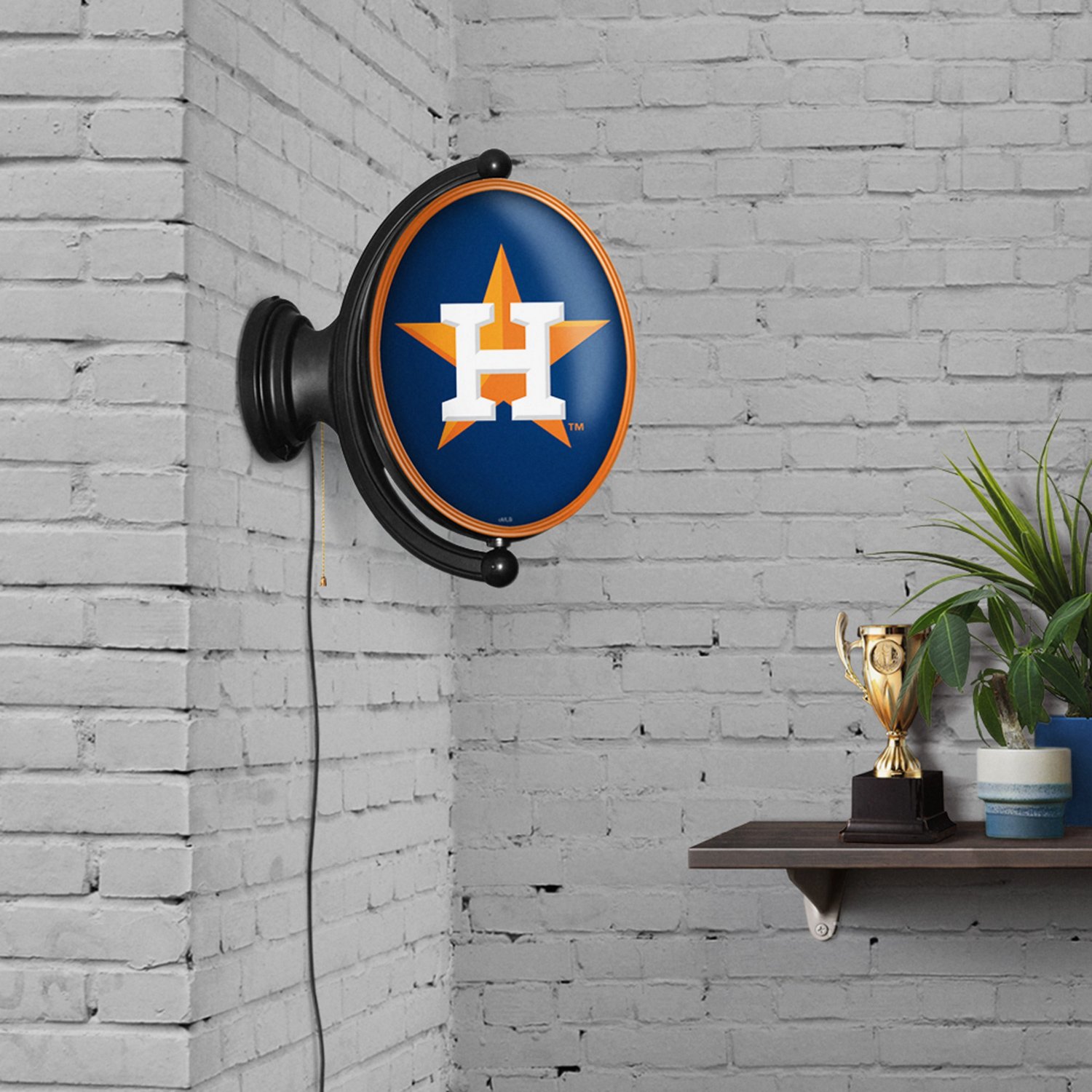 The Fan-Brand Houston Astros Original Oval Rotating Lighted Wall Sign - view number 4