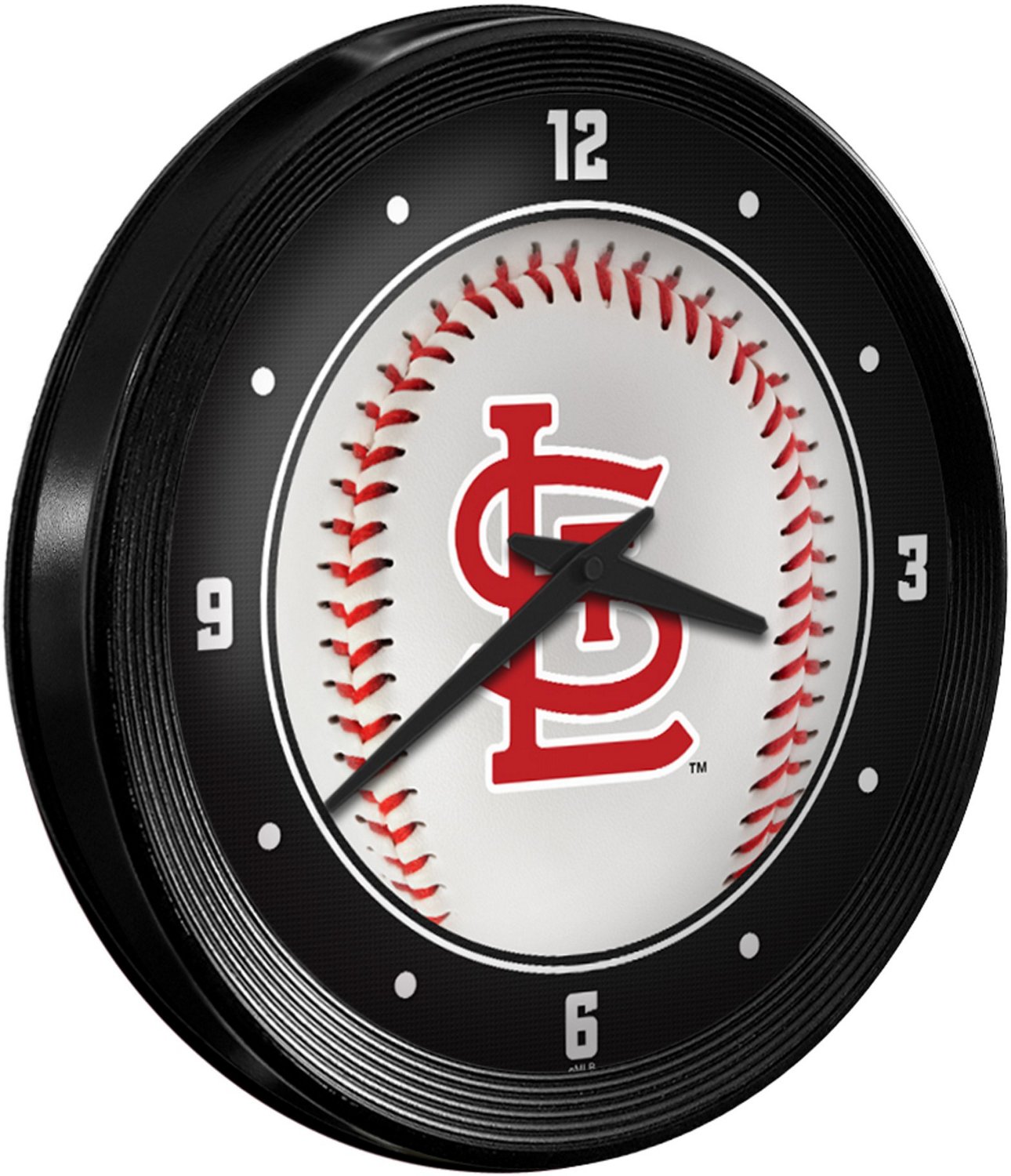 The Fan-Brand St. Louis Cardinals Baseball Ribbed Frame Wall Clock - view number 2