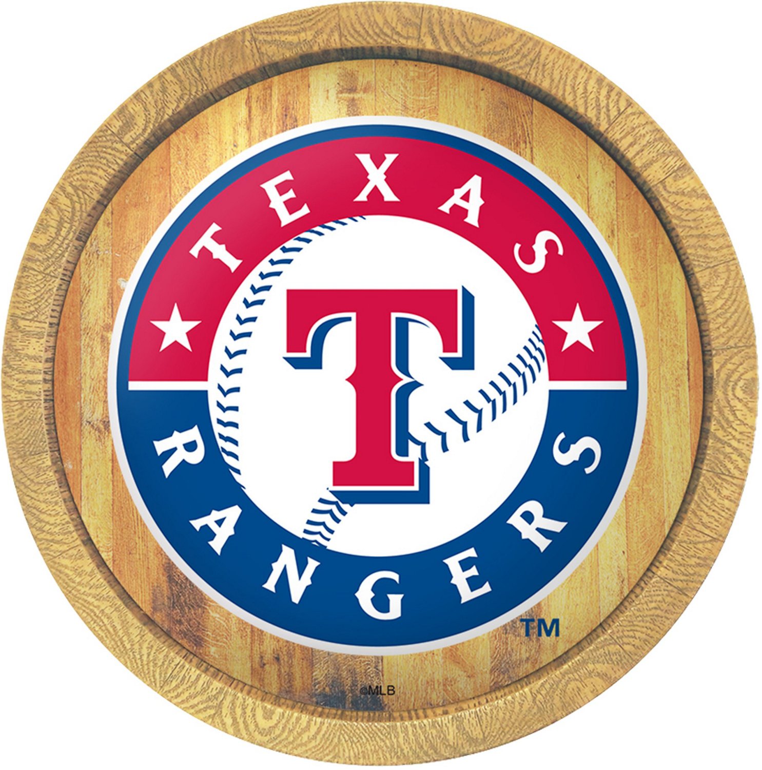 The Fan-Brand Texas Rangers Faux Barrel Top Sign