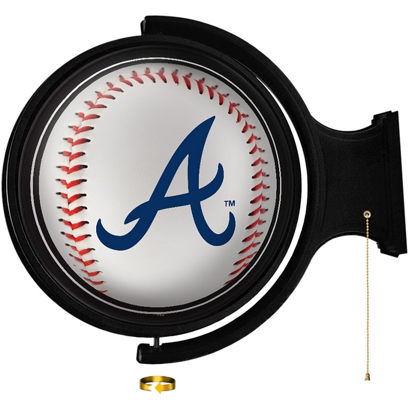 The FanBrand Atlanta Braves Baseball Original Rotating Lighted Wall Sign