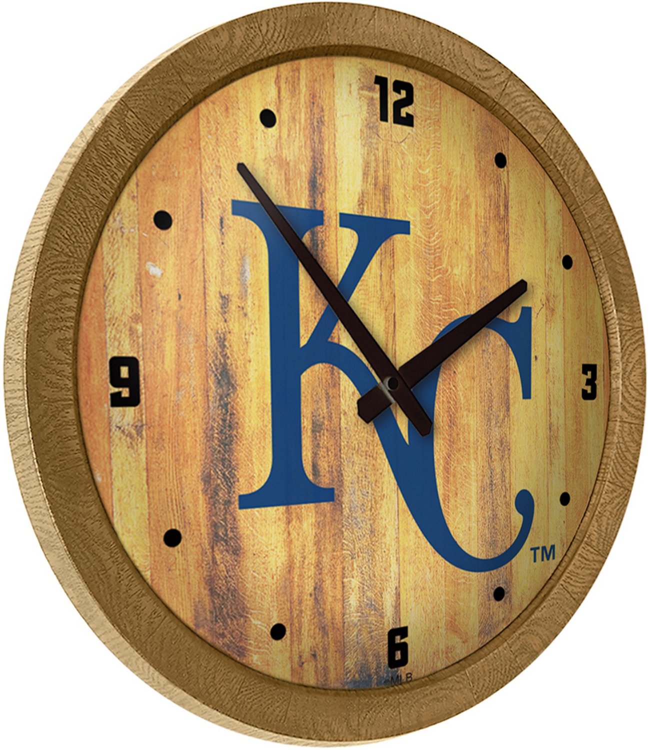 The Fan-Brand Kansas City Royals Faux Barrel Top Wall Clock - view number 2