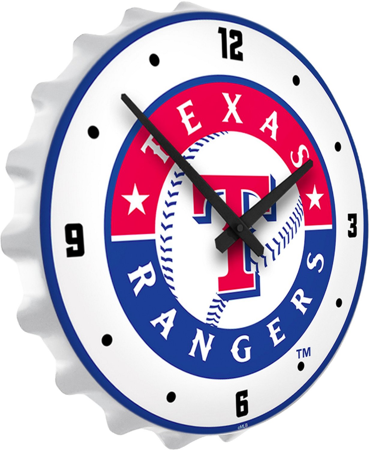 The Fan-Brand Texas Rangers Bottle Cap Lighted Wall Clock - view number 2