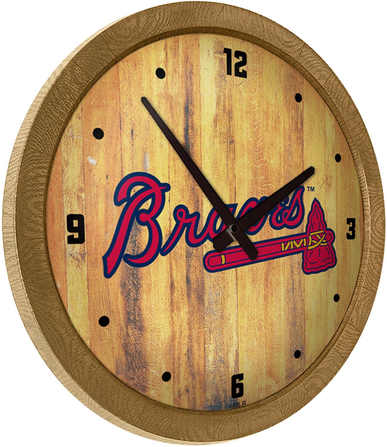 The Fan-Brand Atlanta Braves Faux Barrel Top Wall Clock - view number 2