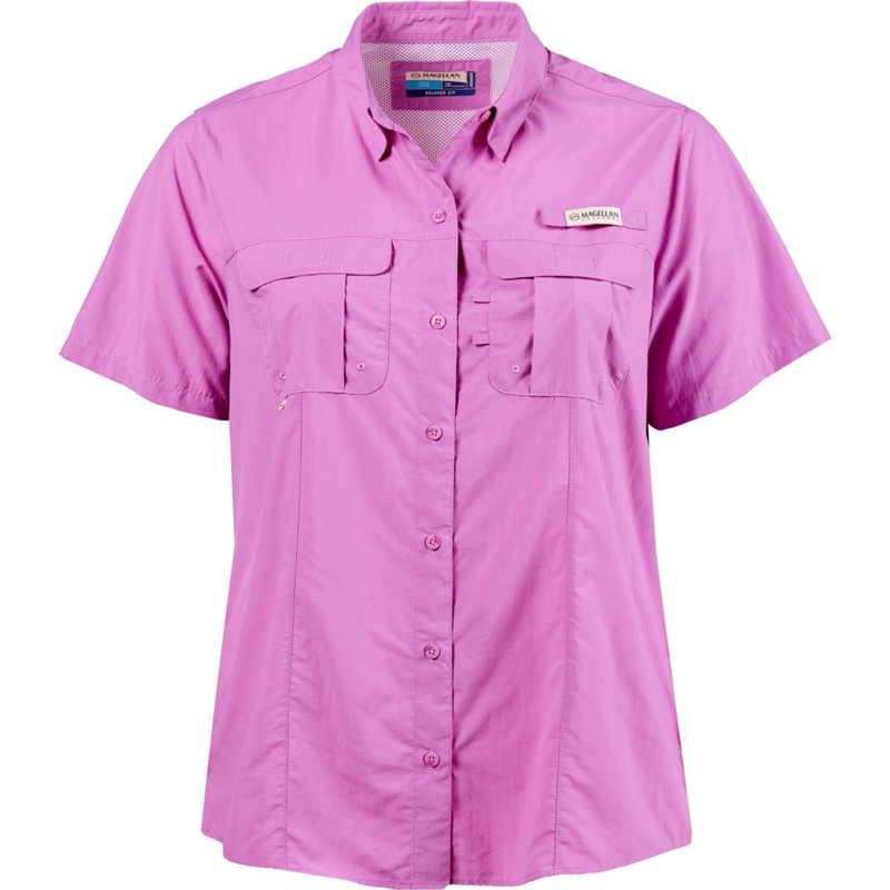 Magellan Outdoors Women's Laguna Madre Plus Size Fishing Shirt Mulberry, 1X - Women's Outdoor Short-Sleeve Tops at Academy Sports