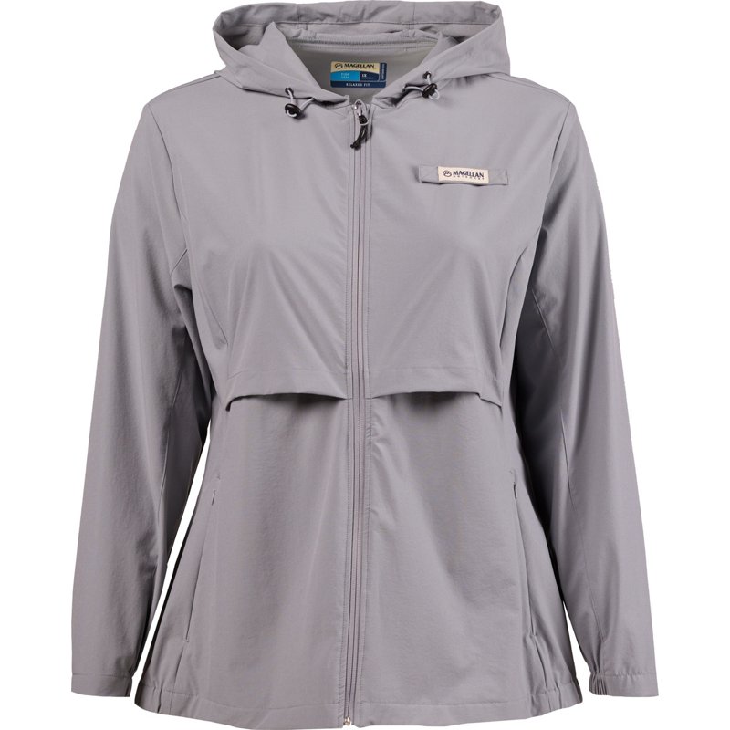 Magellan Outdoors Women's Overcast Plus Size Fishing Windbreaker Jacket Monument, 3X - Women's Outdoor Long-Sleeve Tops at Academy Sports