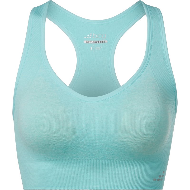 BCG Women's Training Low Support Racerback Sports Bra Light Turq, X-Small - Women's Workout Bras at Academy Sports