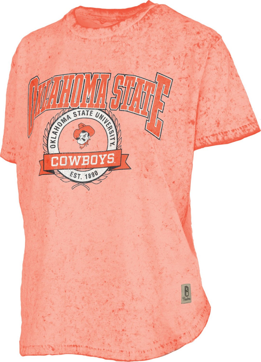 Three Square Women's Oklahoma State University Sun Washed Gibraltar Cropped T-shirt