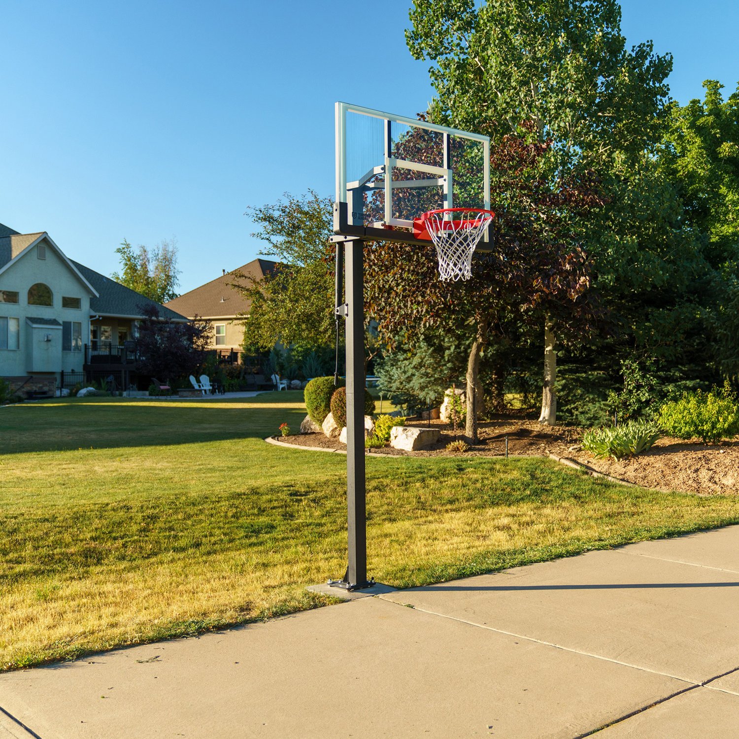 Lifetime 54 in Inground Tempered-Glass Basketball Hoop | Academy