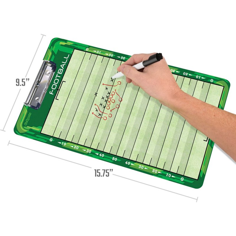 GoSports Football Coaches Premium Dry-Erase 2-Sided Clipboard Green - Football Equipment at Academy Sports