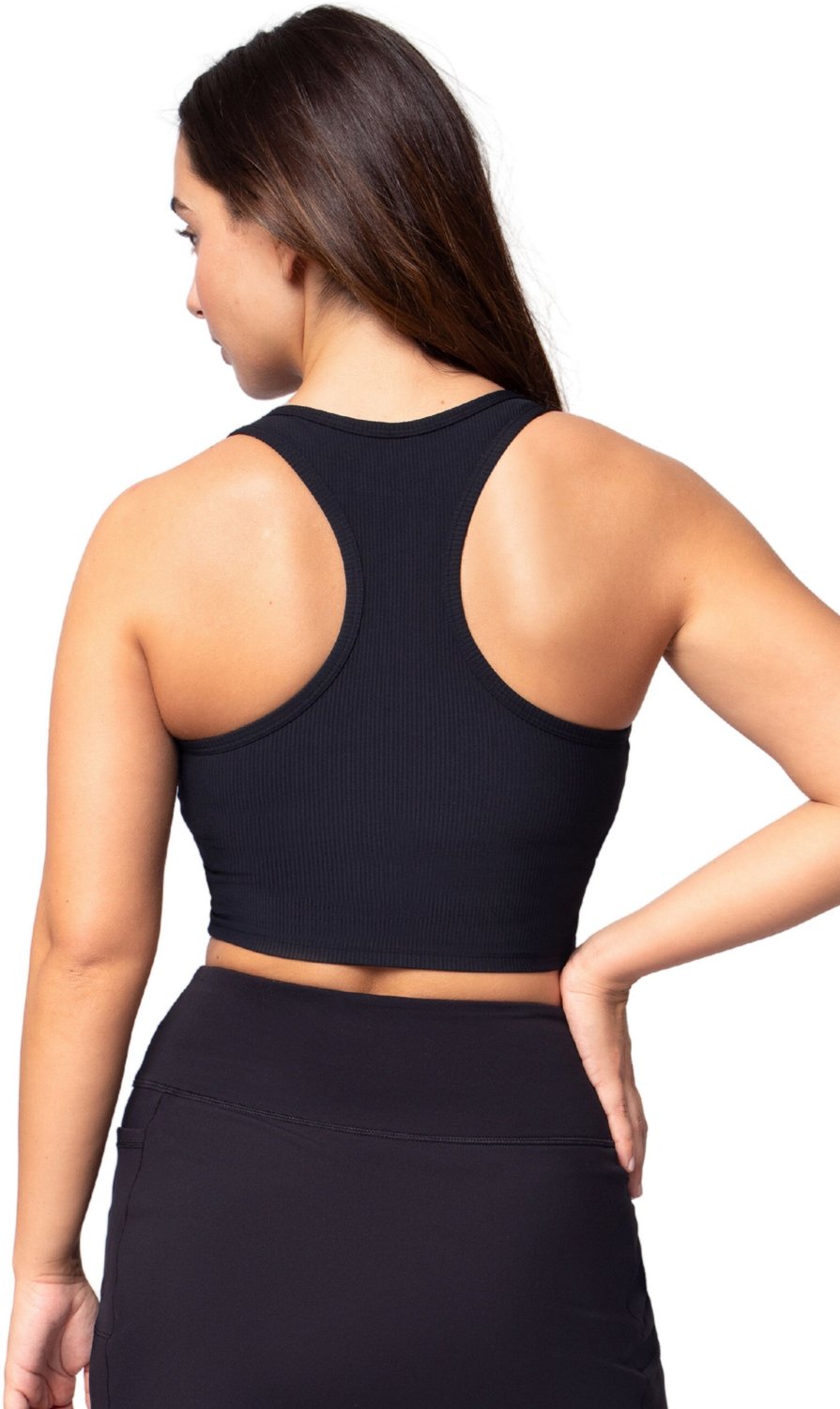 90 Degree by Reflex Women's Vortex Ribbed Crossfire Cropped Racerback Sports Bra                                                 - view number 2