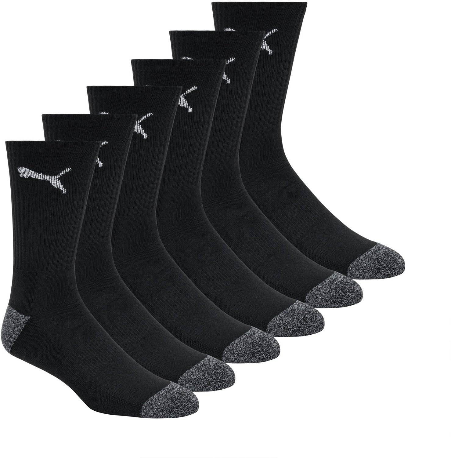 PUMA Men s Terry Crew Socks 6 Pack Academy