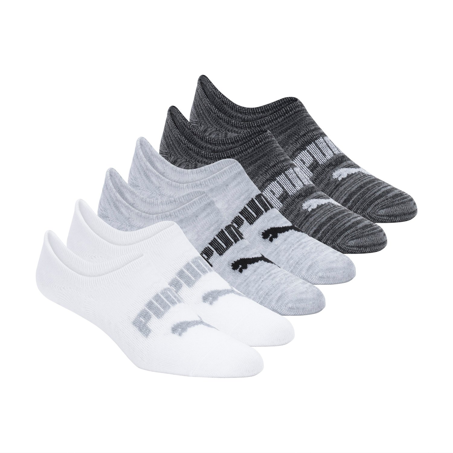 PUMA Women's Non-Terry Footie Socks 6-Pack
