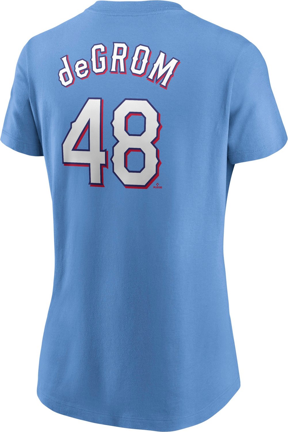 Nike Women's Texas Rangers deGrom Away Name and Number Graphic T-shirt