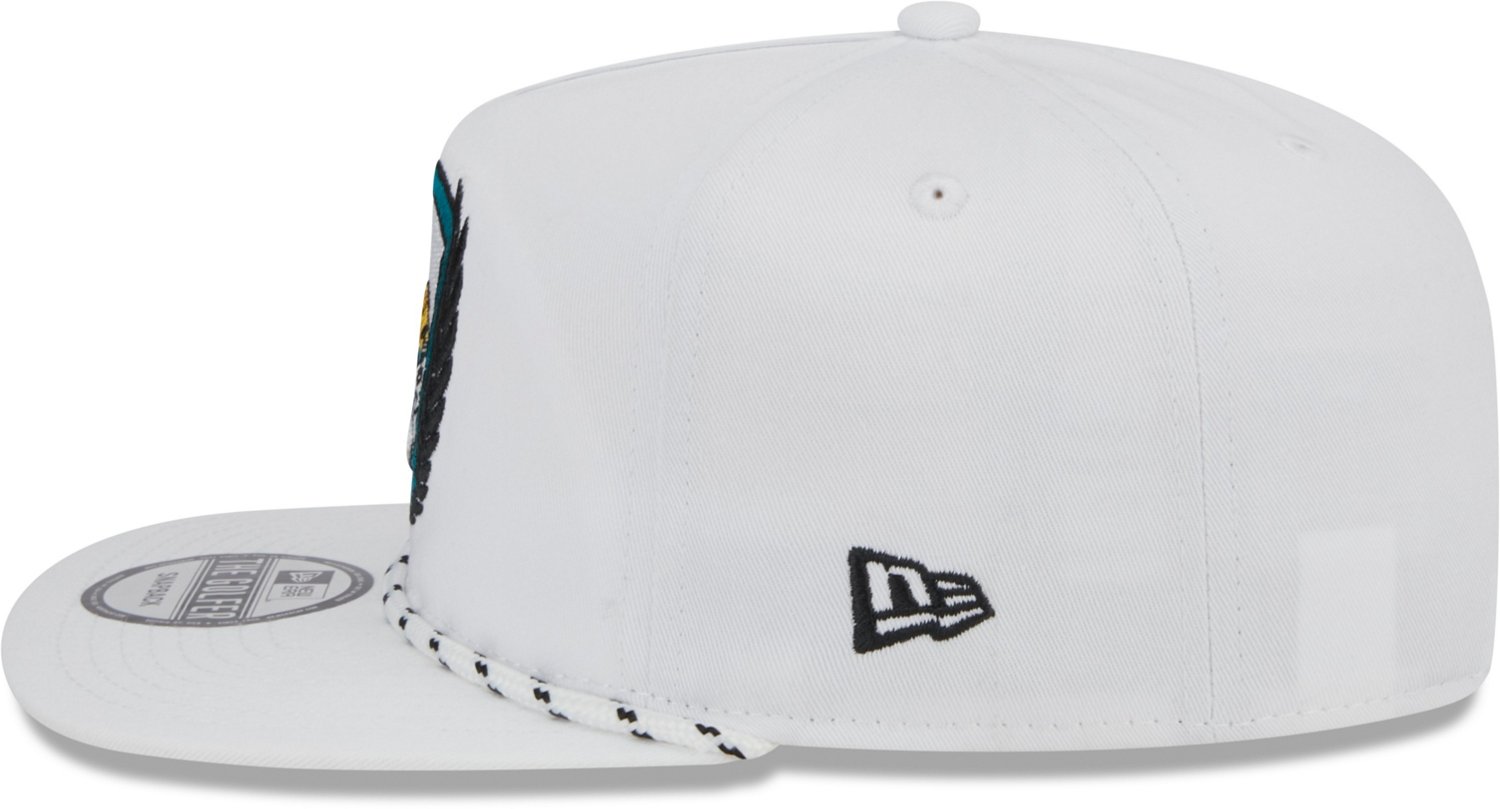 Men's Jacksonville Jaguars New Era White Tee Golfer 9FIFTY Snapback Hat