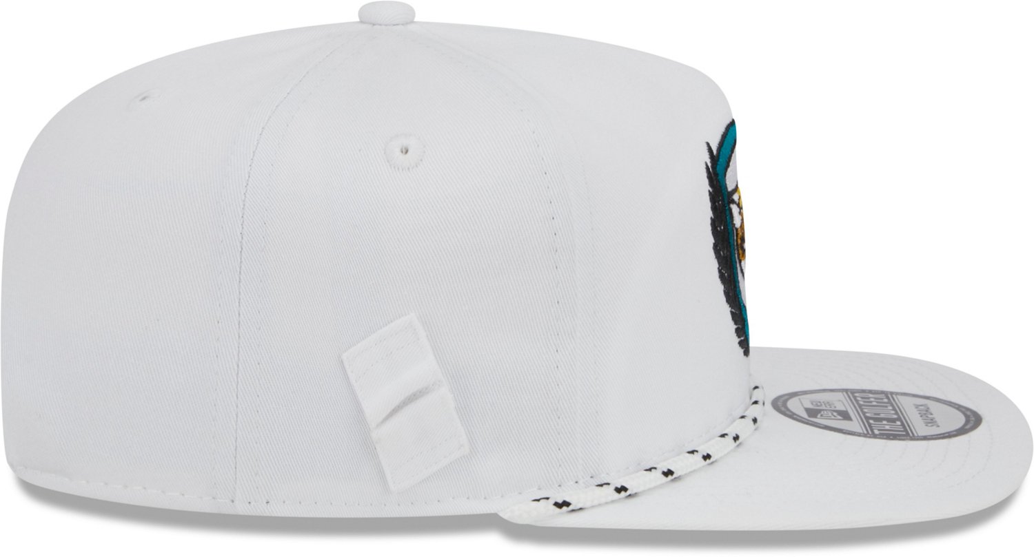 Men's Jacksonville Jaguars New Era White Tee Golfer 9FIFTY Snapback Hat