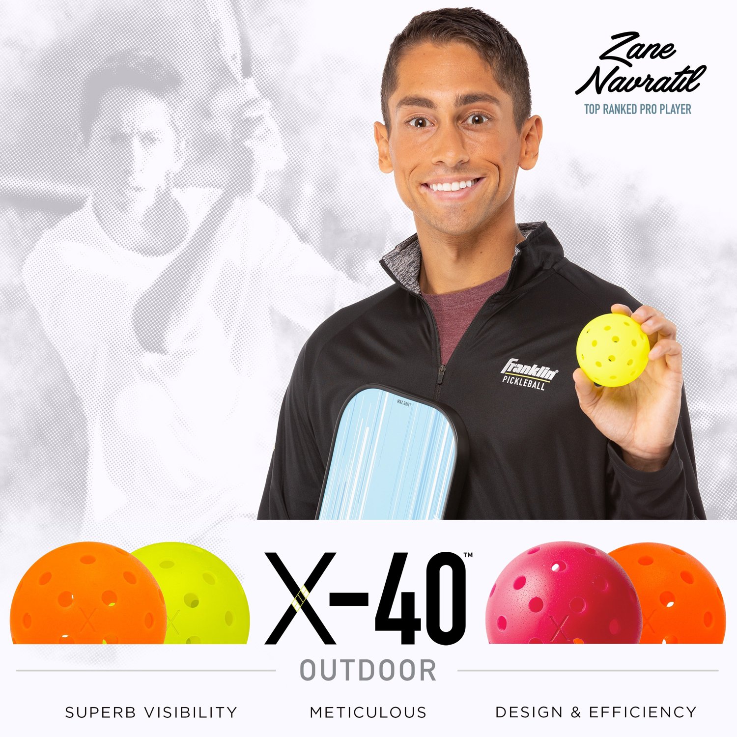 Franklin Dagger Polypropylene Pickleball Paddles and Pickleballs Set for 2 Players