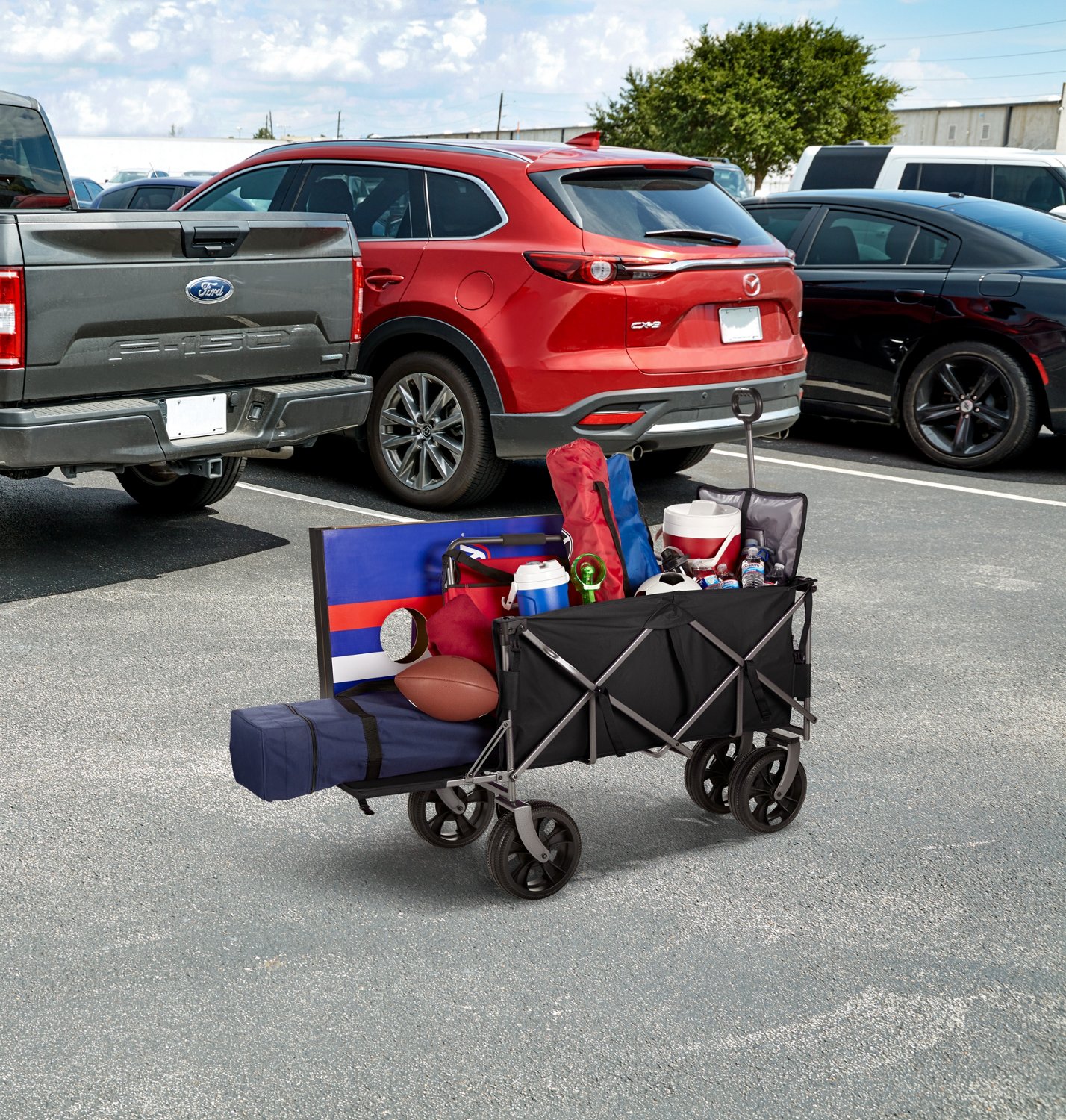 Academy Sports + Outdoors XL Folding Wagon with Tailgate and Strap