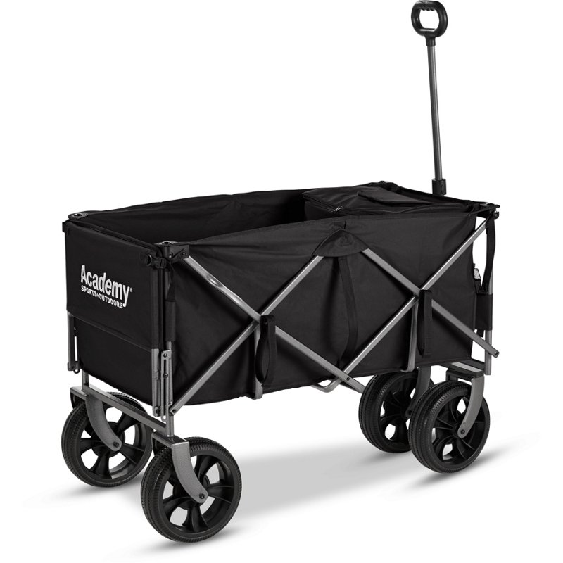 Academy Sports + Outdoors XL Folding Wagon with Tailgate and Strap Black - Collapsible Furniture