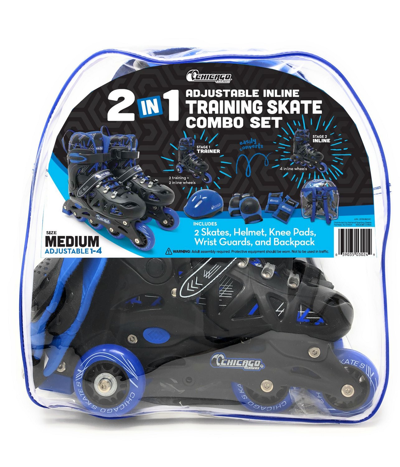 Chicago Skates Boys' Adjustable Inline Training Skate Combo Set                                                                  - view number 4