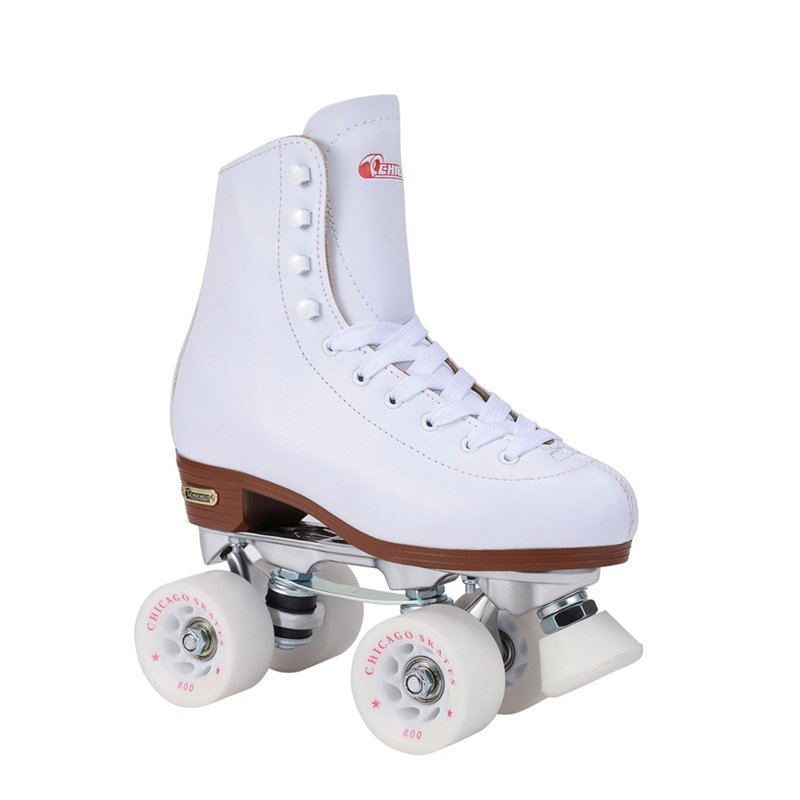 Photos - Roller Skates Chicago Skates Women's Deluxe Leather Rink Skates White, 6 - Mens Skates a