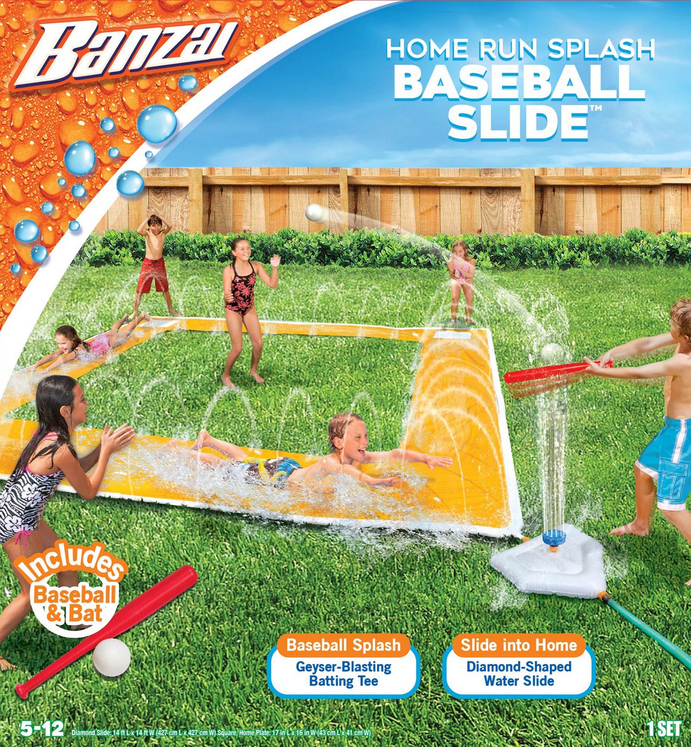 Amazon.com: BANZAI Speed Slide Water Park, Length: 14 ft 7