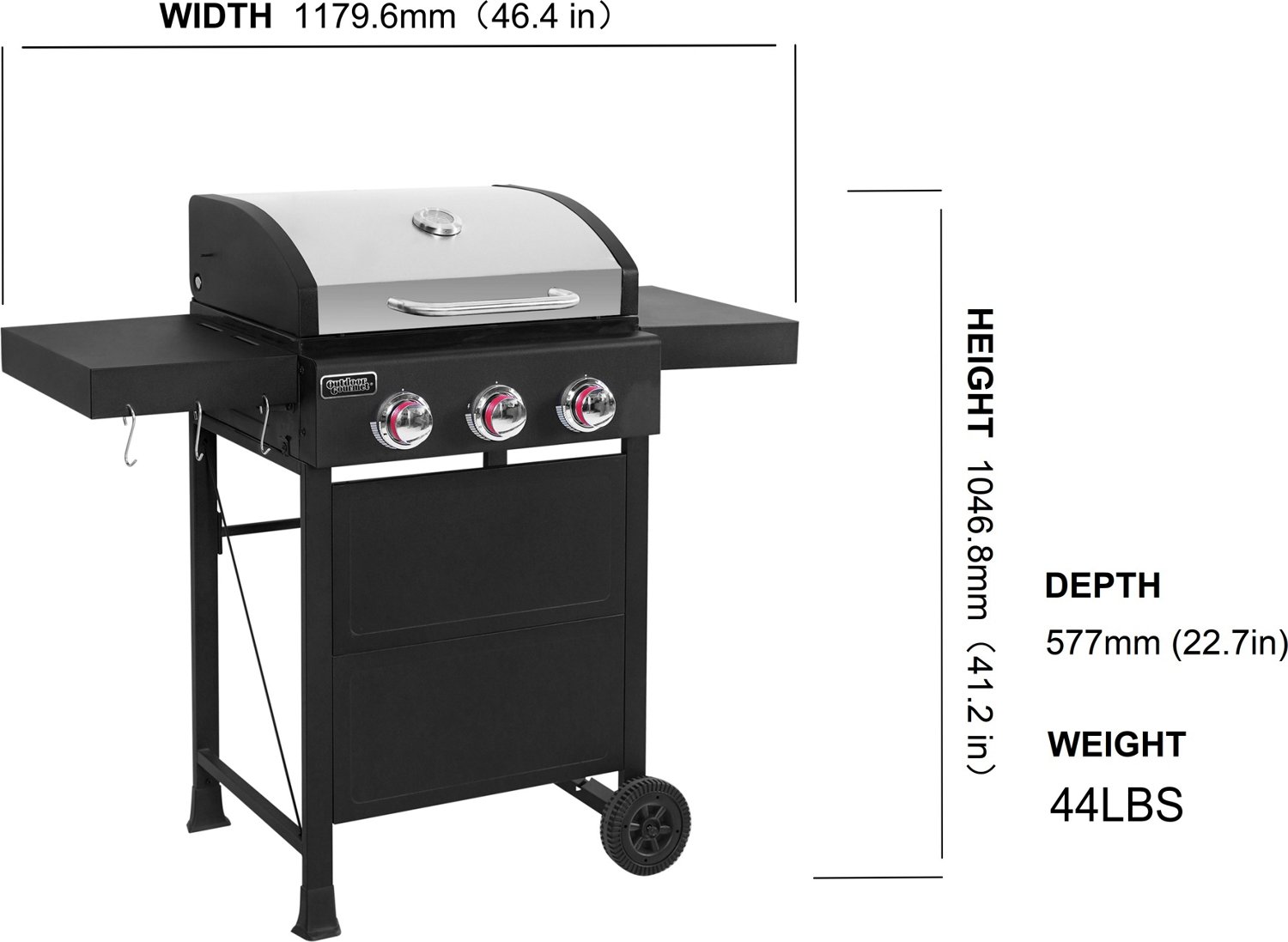 Outdoor Gourmet 3-Burner Gas Grill                                                                                               - view number 10