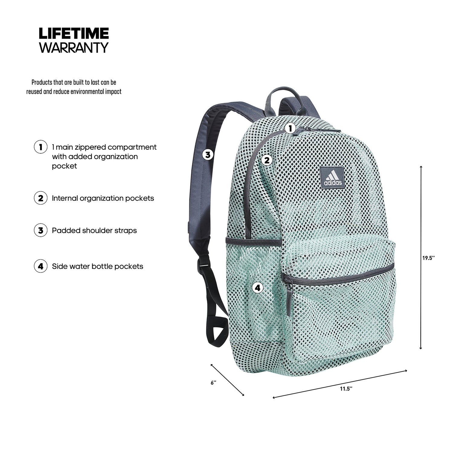 adidas Hermosa II Mesh Backpack - view number 6